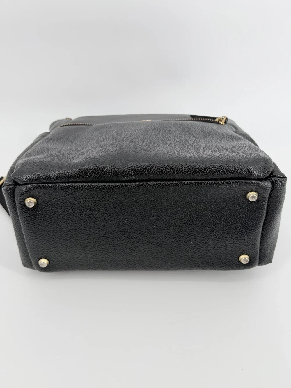 Freshly Picked Classic Diaper Backpack bag Black vegan pebbled leather large